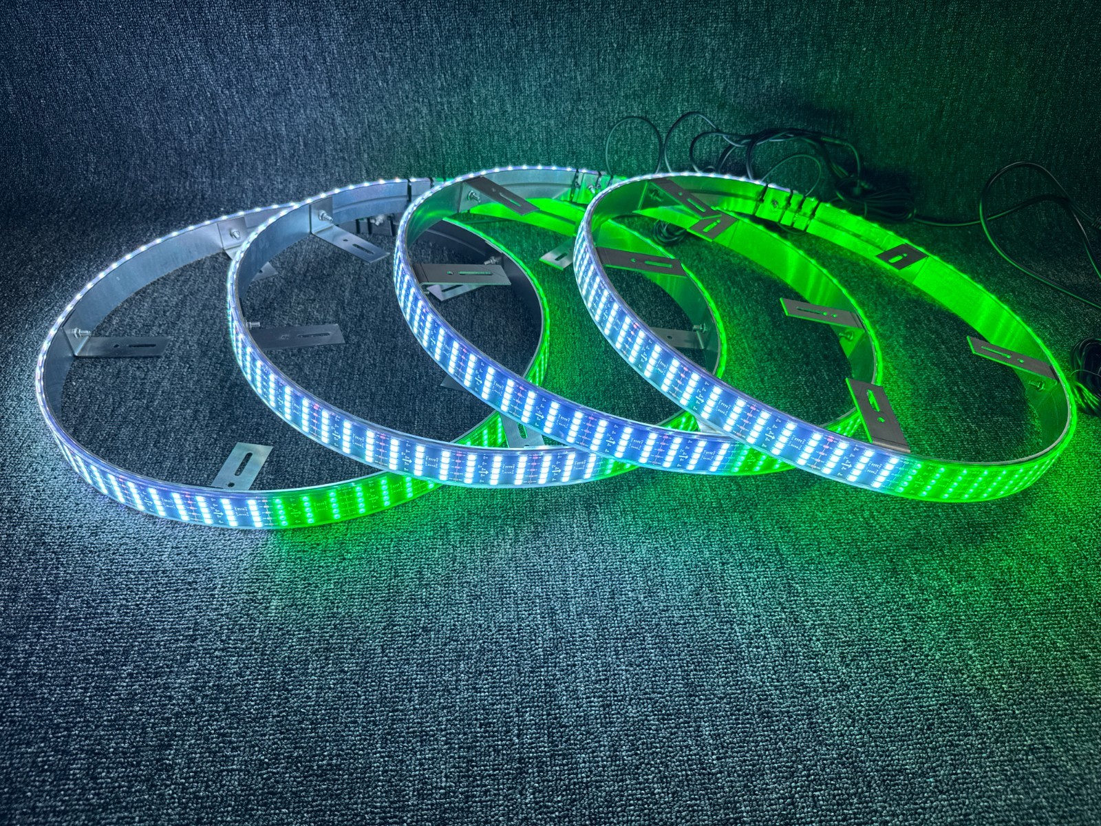 17.5" 5ROWs Brightest RGB CHASING Flow for Car Truck LED Wheel Rim Ring Lights