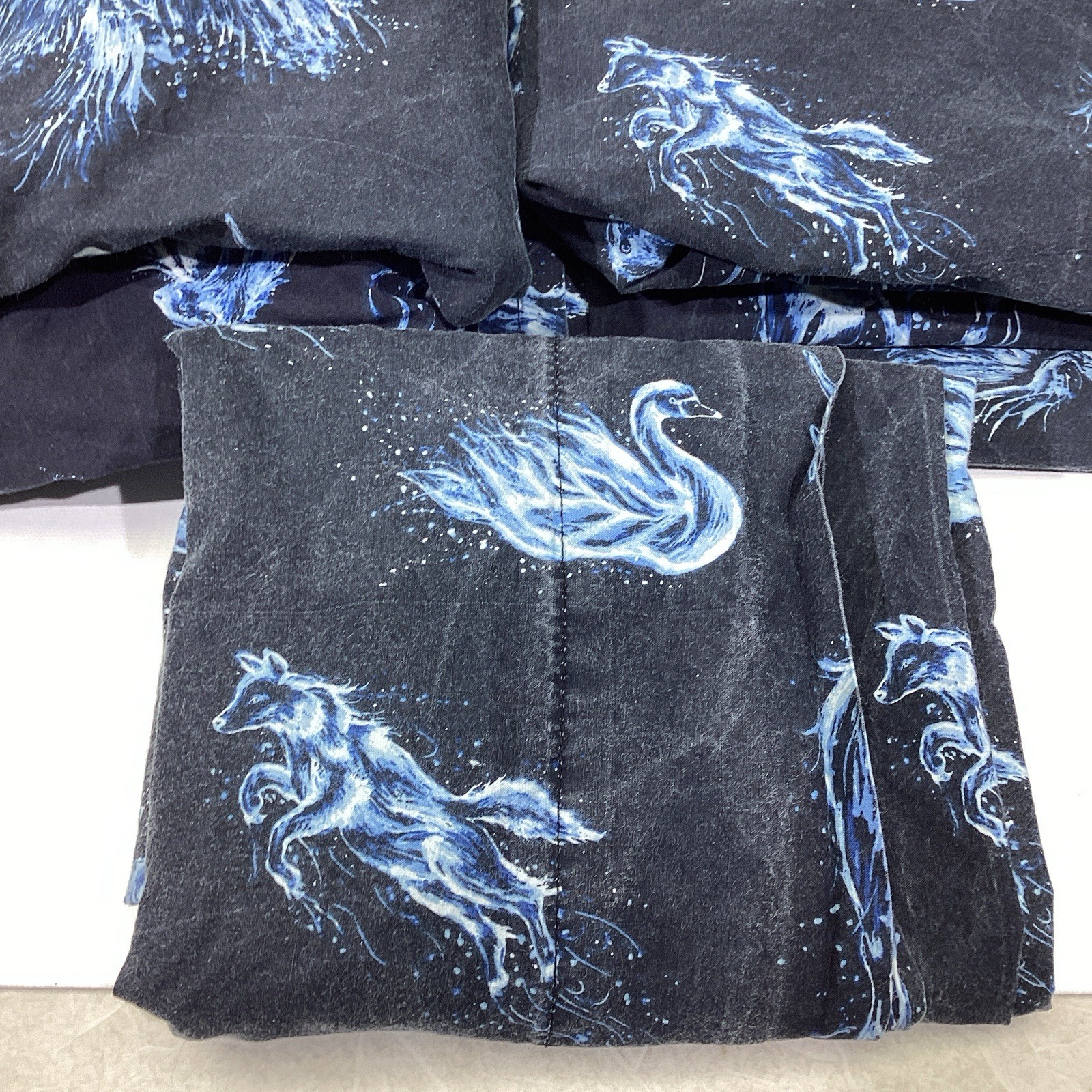 Pottery Barn Harry Potter Glow-in-Dark Patronus Organic Sheet 3 Pc Set Full