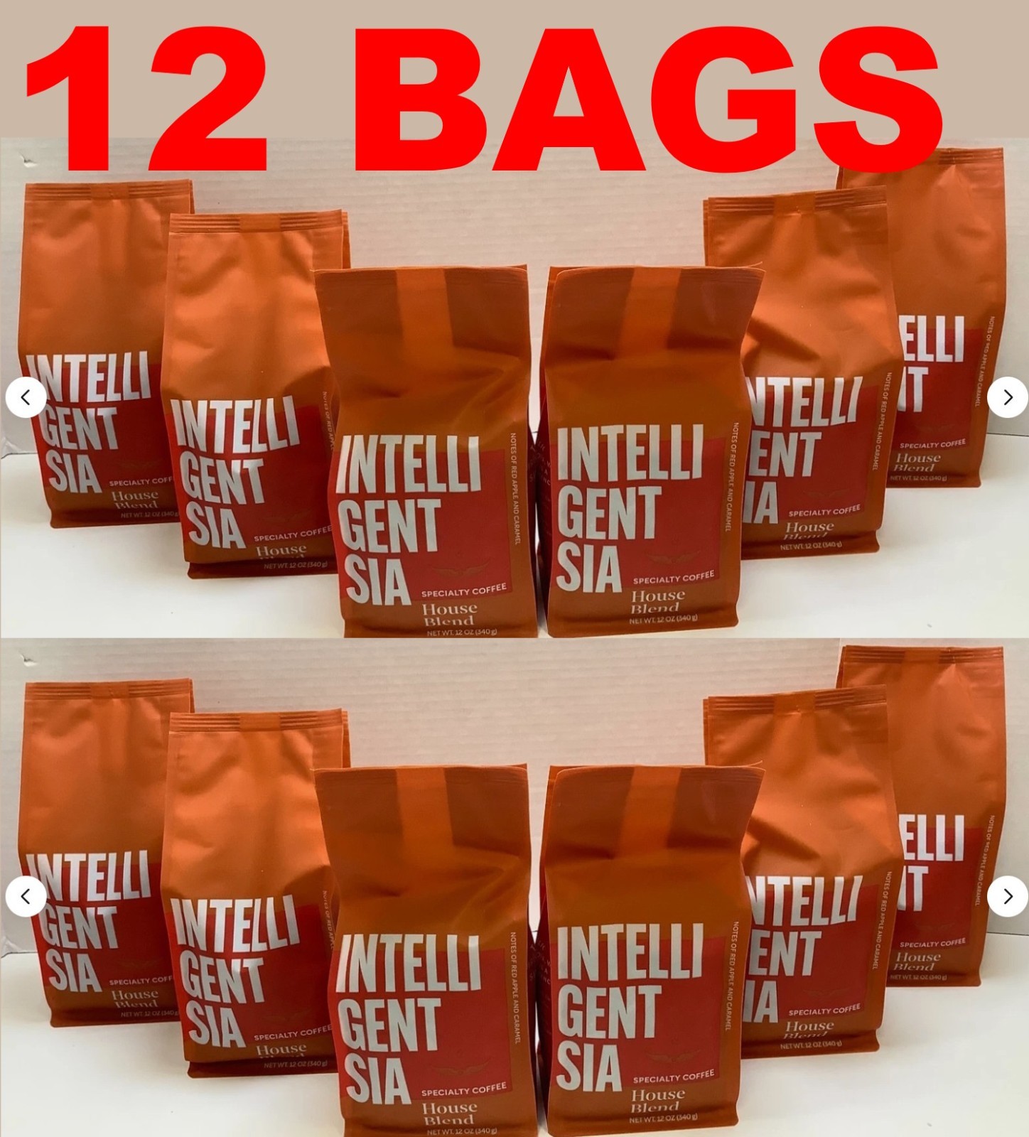 Intelligentsia Light Roast Whole Bean Coffee, House Blend, 12oz, 12/2025