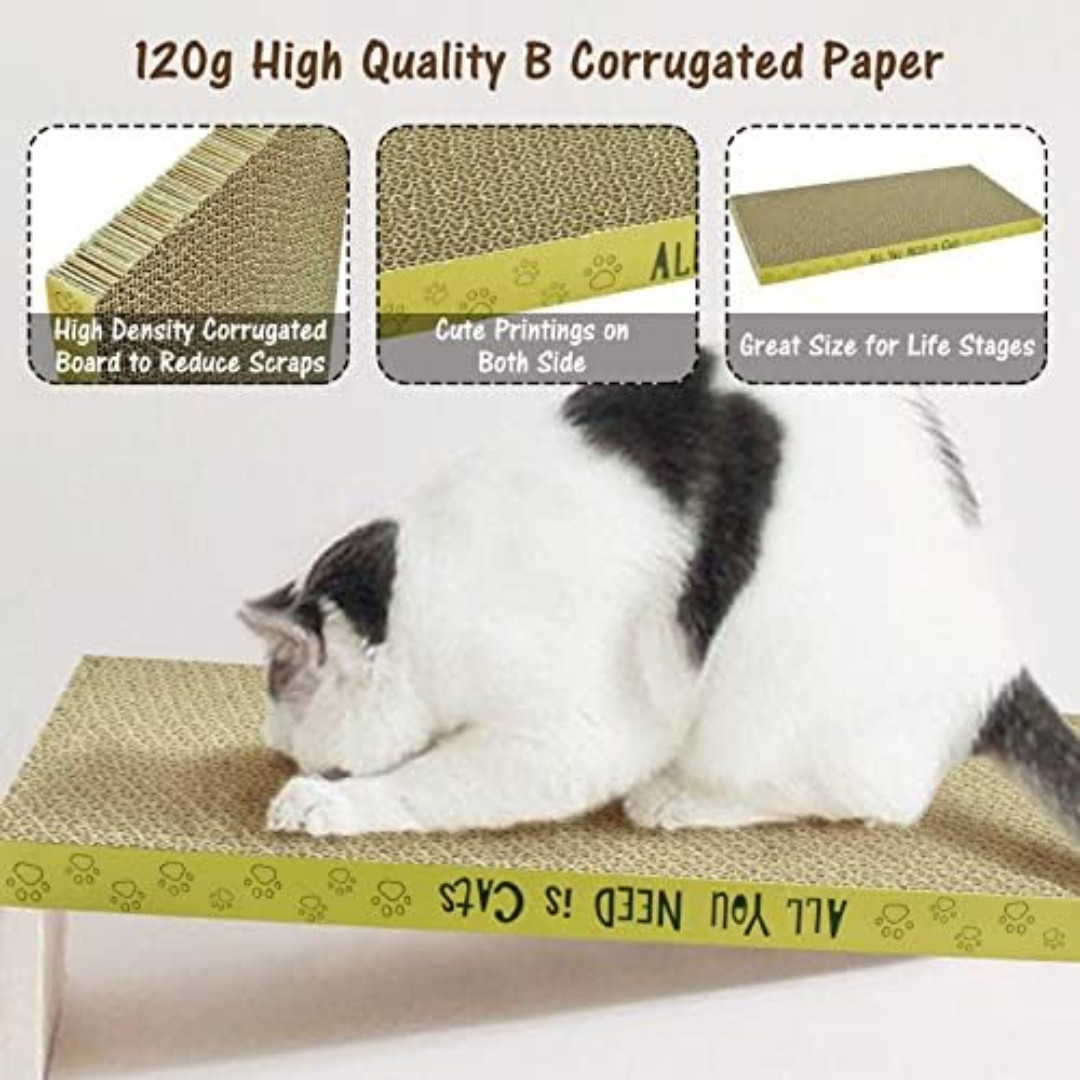 Cardboard Cat Scratcher Pads Cat Scratching Board Dual Side Reusable 3 Pack