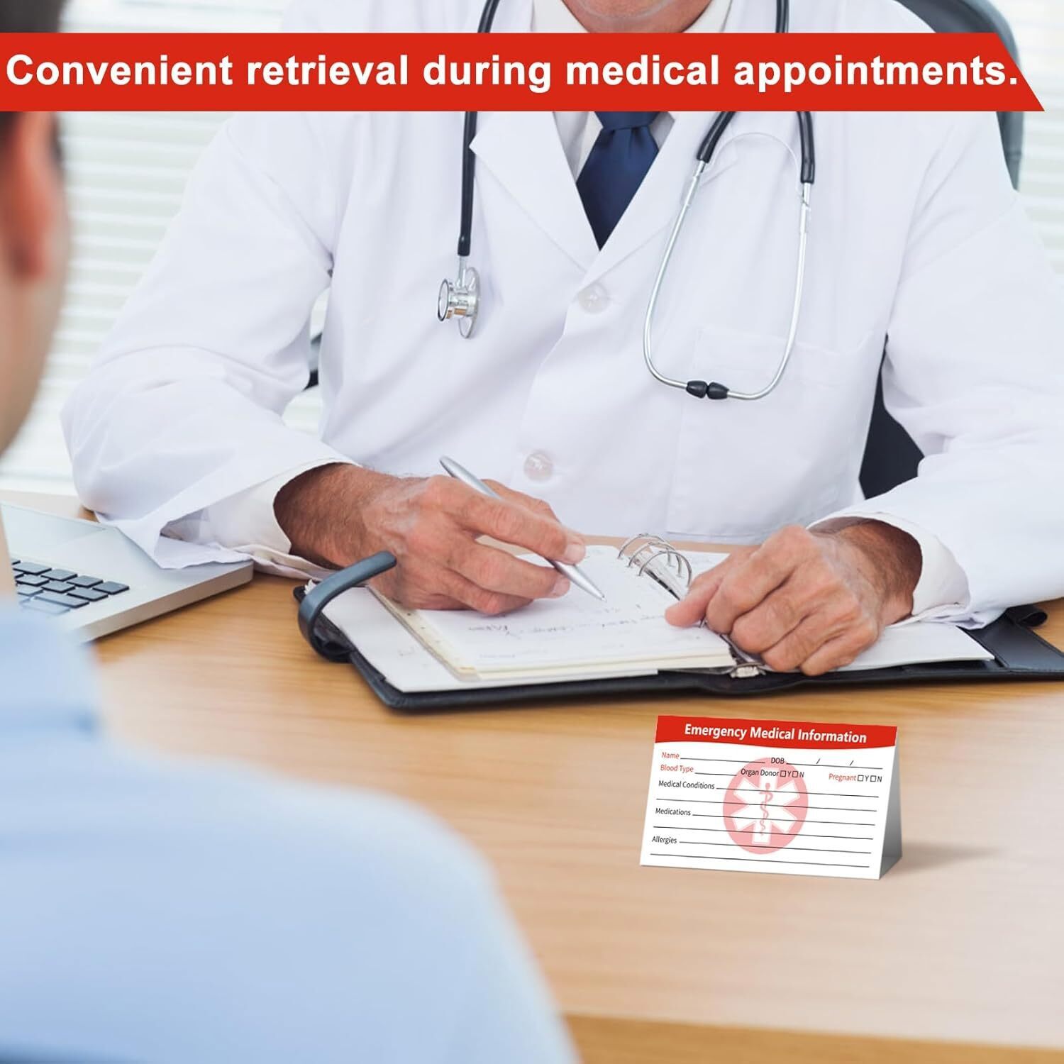 10 Pcs Emergency Medical Information ID Card Medical Alert Card for Wallet Phone