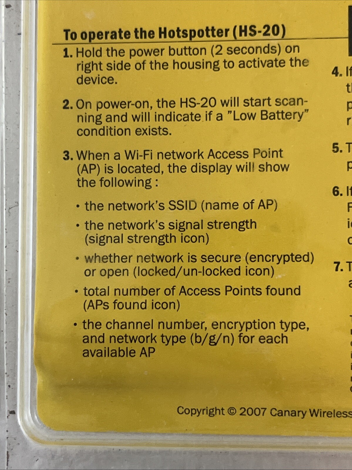 Canary Wireless Model HS-20 Digital Hotspotter - Tested Works