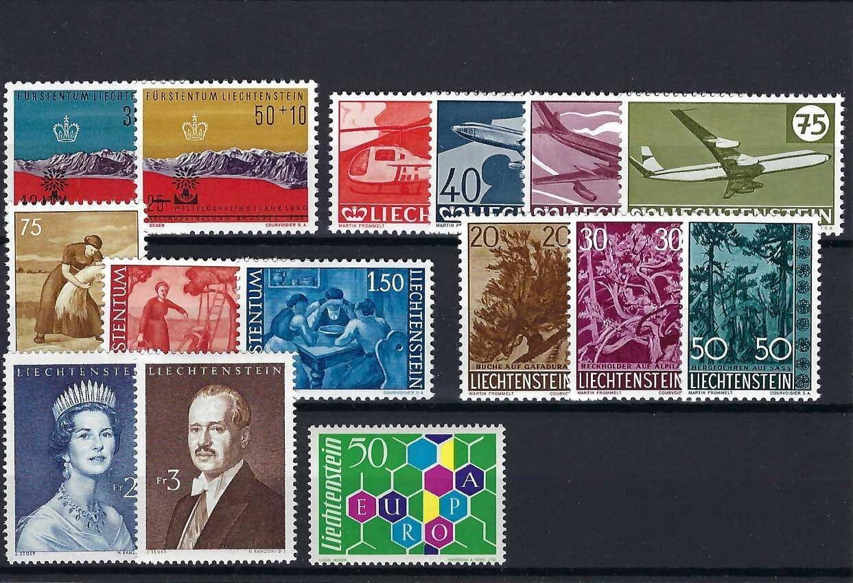 LI - LIECHTENSTEIN 1960 complete year set MNH