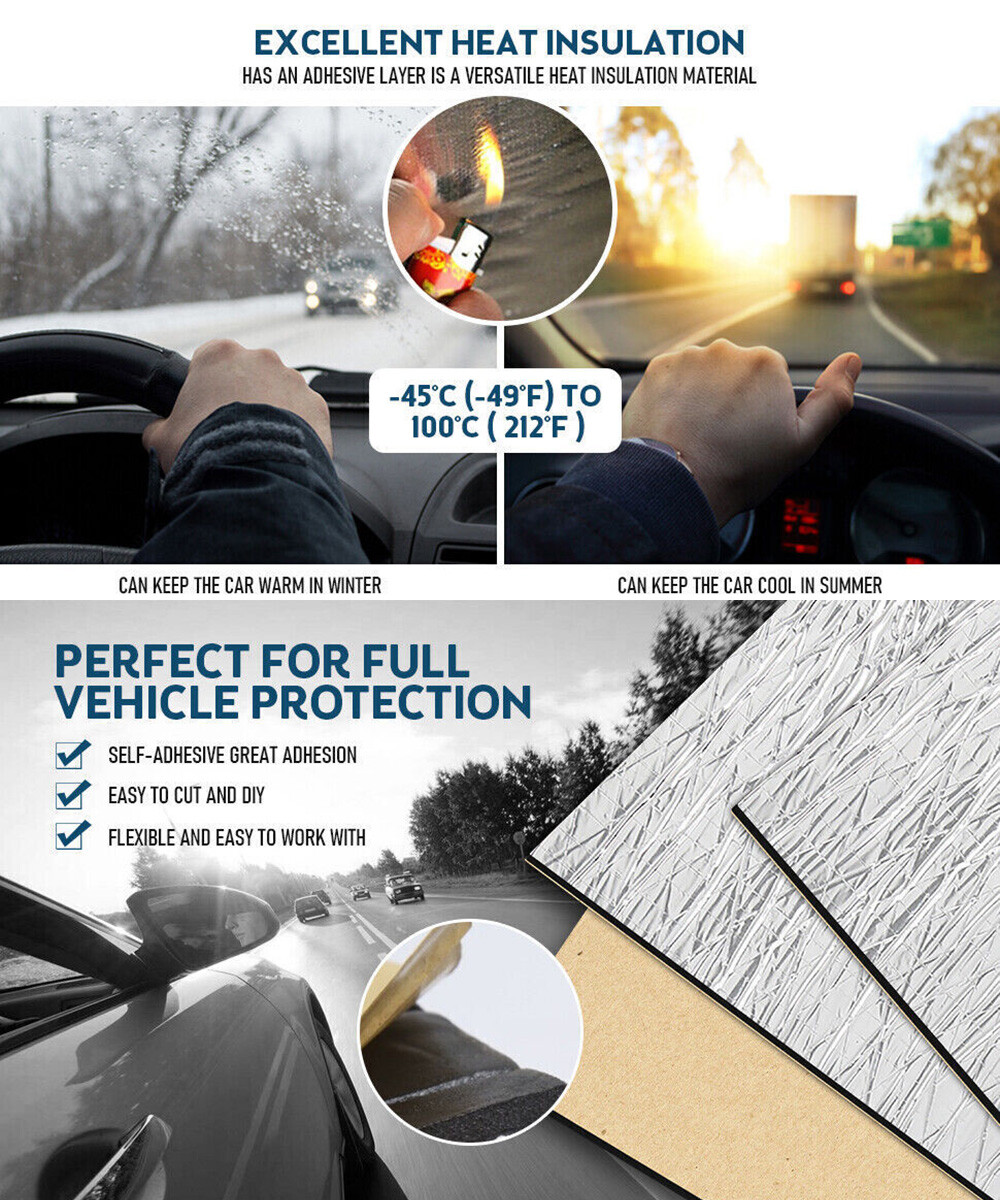 Self-adhesive Fireproof Sound Deadener Heat Insulation Mat For Car Hood Engine