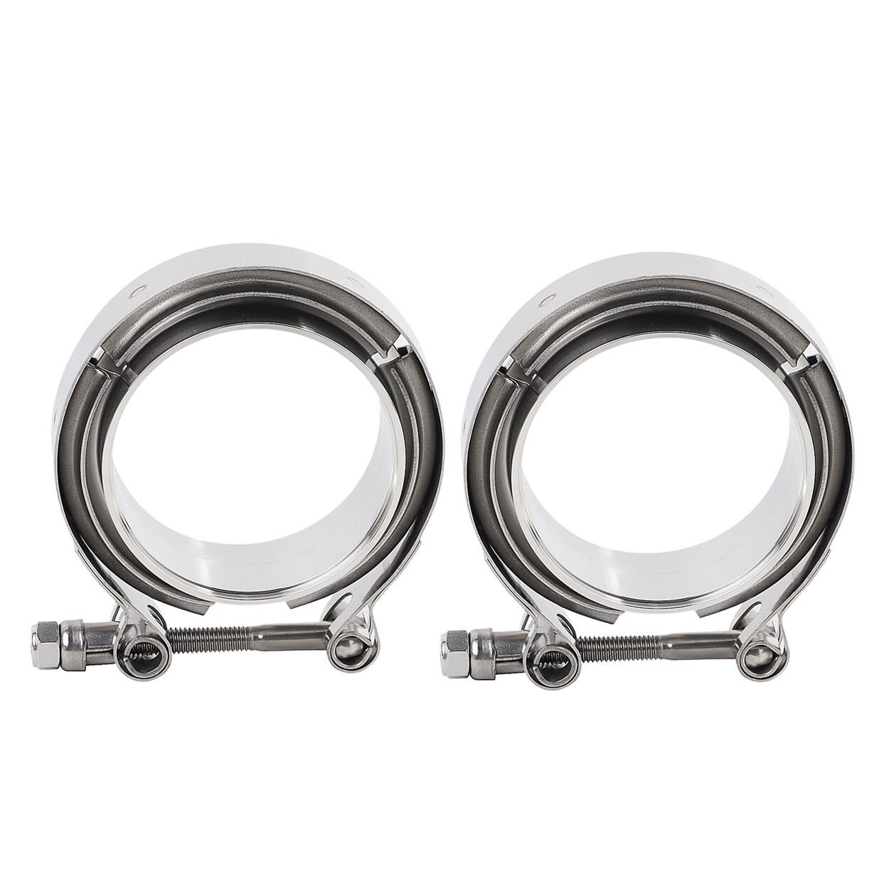 2.0 Inch V Band Clamp With Flange Male Female Stainless Steel Joins 2.0" OD 2Pcs