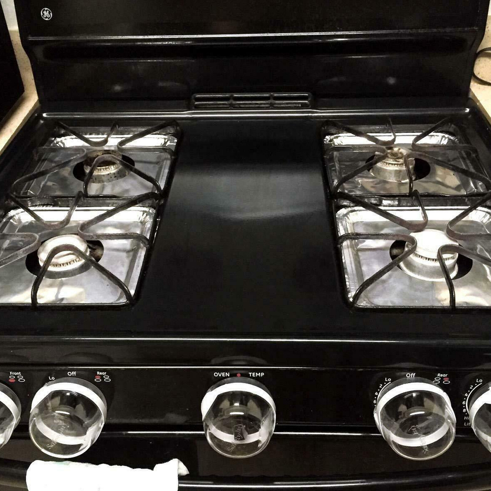 100 Pcs Aluminum Foil Square Gas Stove Burner Liners Disposable Heavy Bib Cover