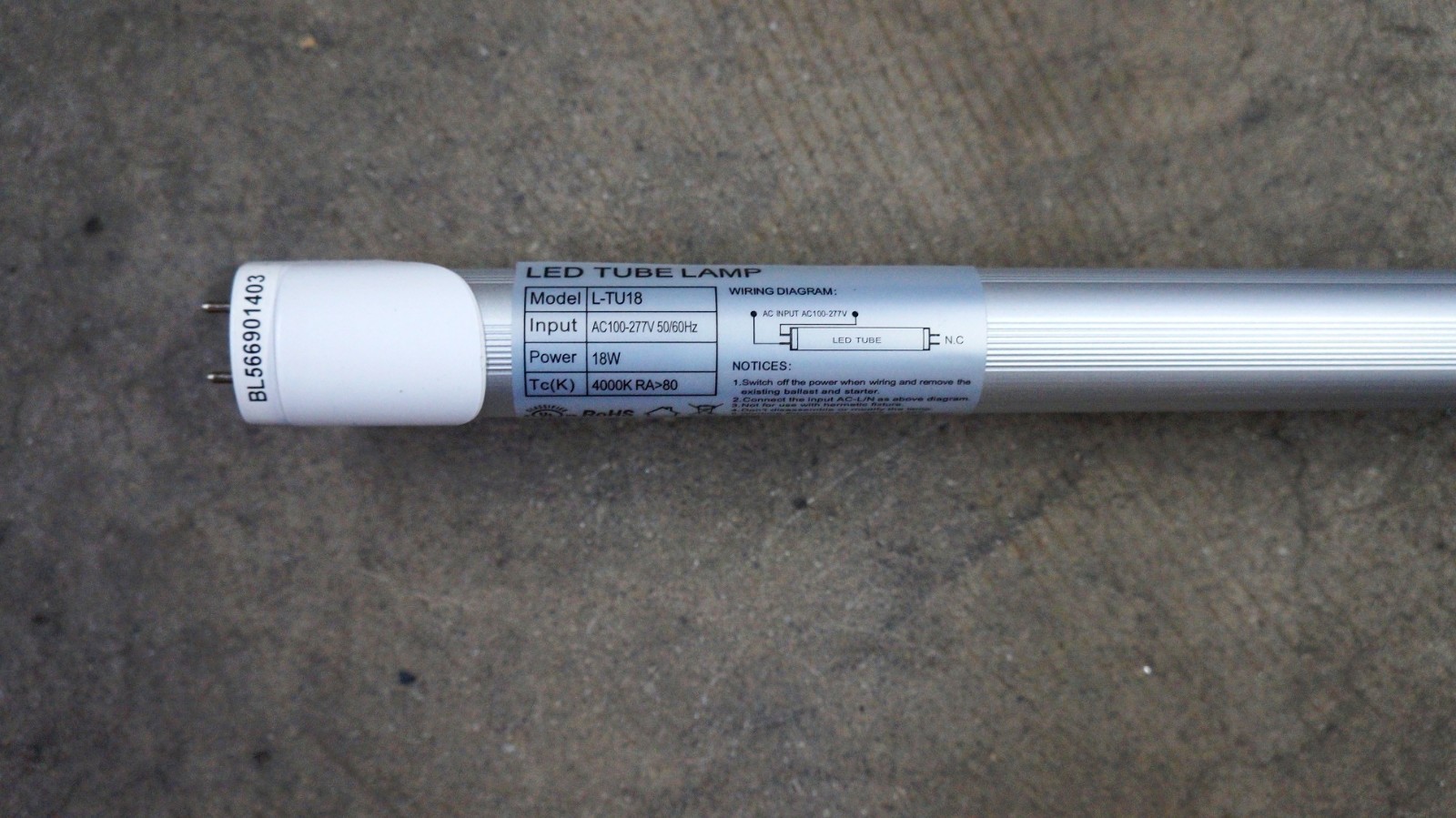 5 /100 Pack T8 48 Inch SHATTERPROOF LED Tube Light Bulbs 18W 4000k Frosted A+B