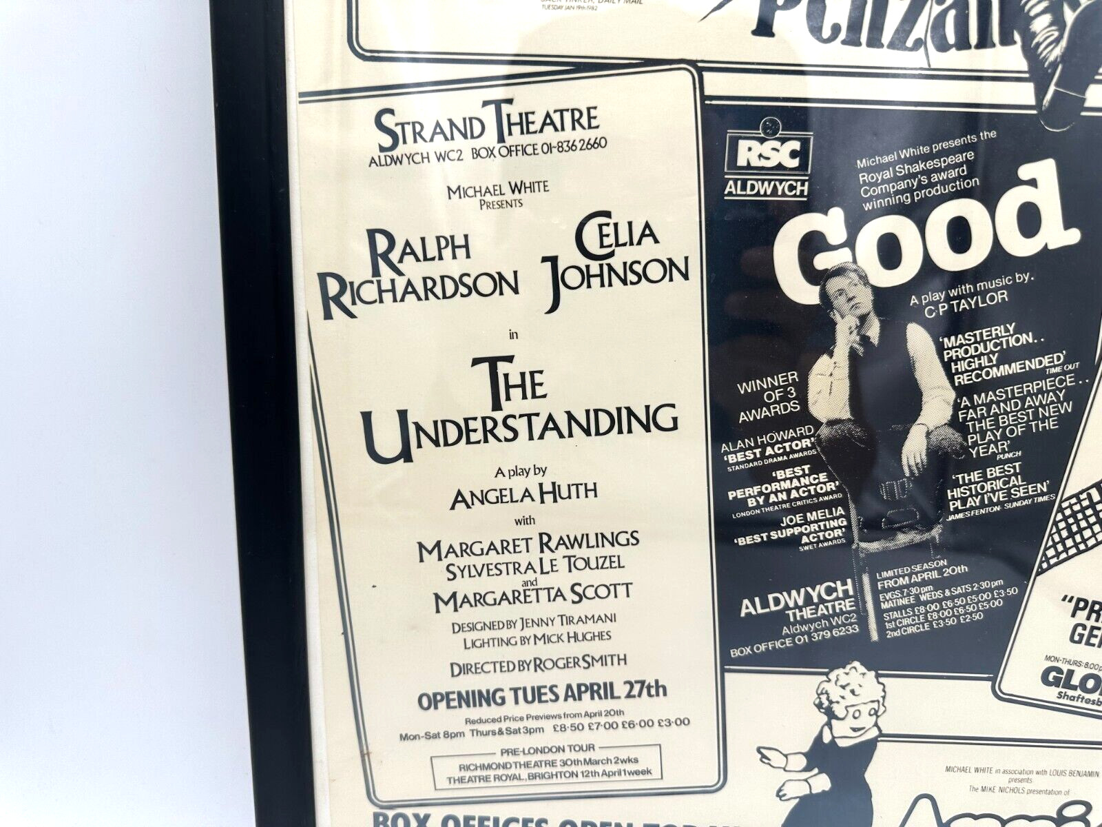 Rare VTG London Theatre Play Advertising Poster ~ 5 Plays 1982 ~ 22'' x 15''