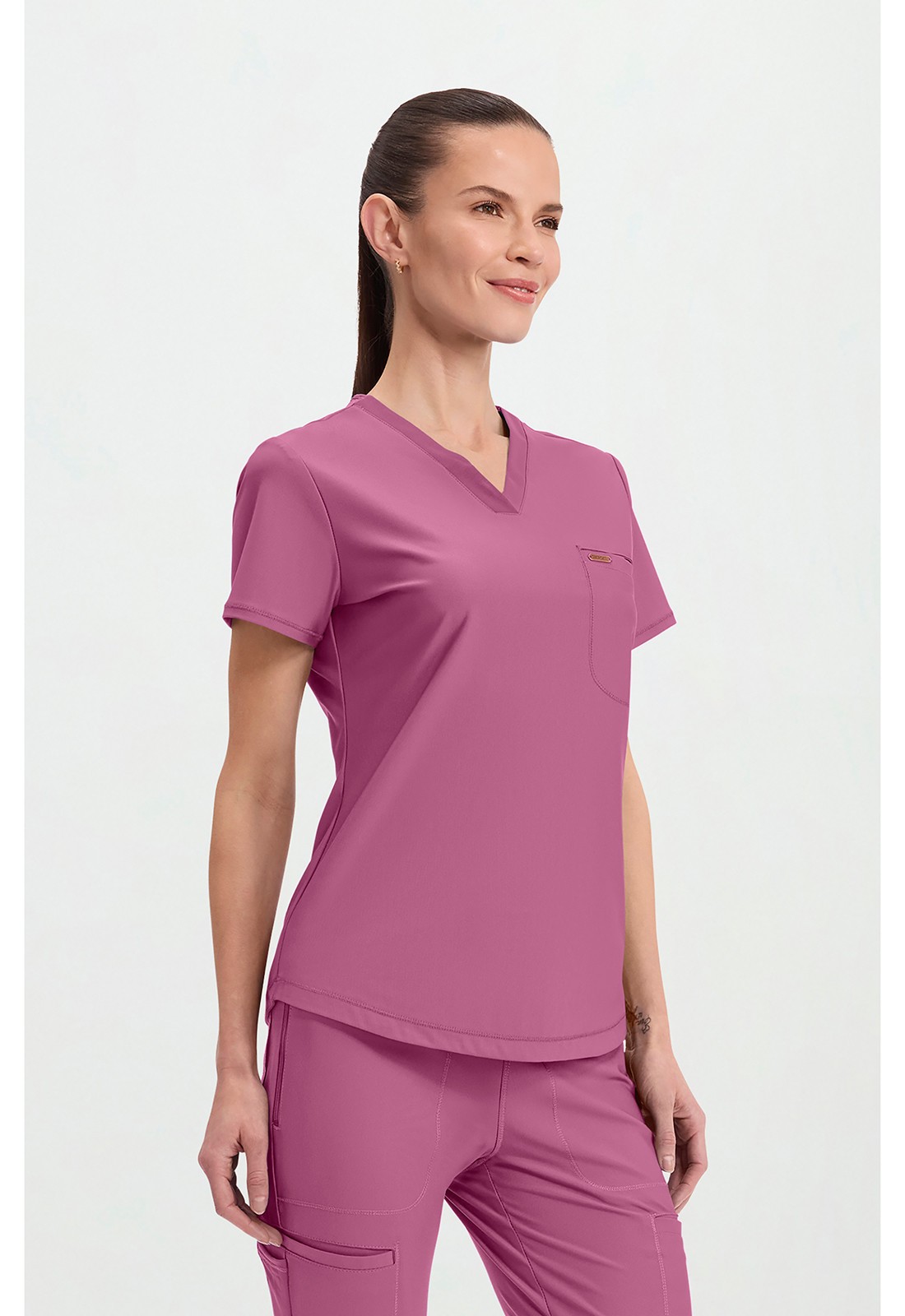 Dusty Mauve Cherokee Scrubs Form Tuckable V Neck Top CK819 DTMA