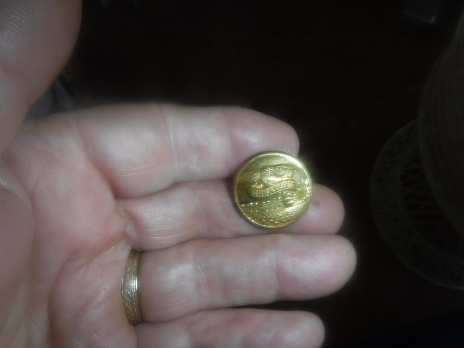 Non Dug Civil War Union Engineer Button (shields)  (1855-1860)