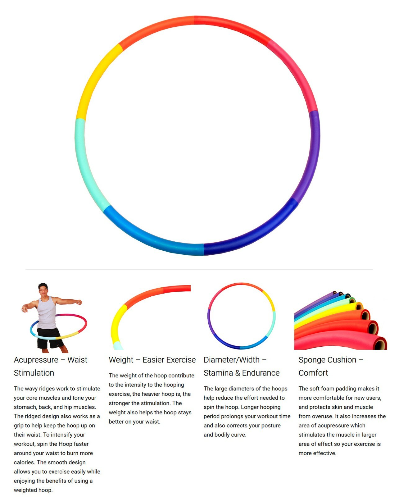 Weight Loss Sports Hoop® Series: Trim Hoop® (2lb, 3lb, 4lb) Hula Hoop