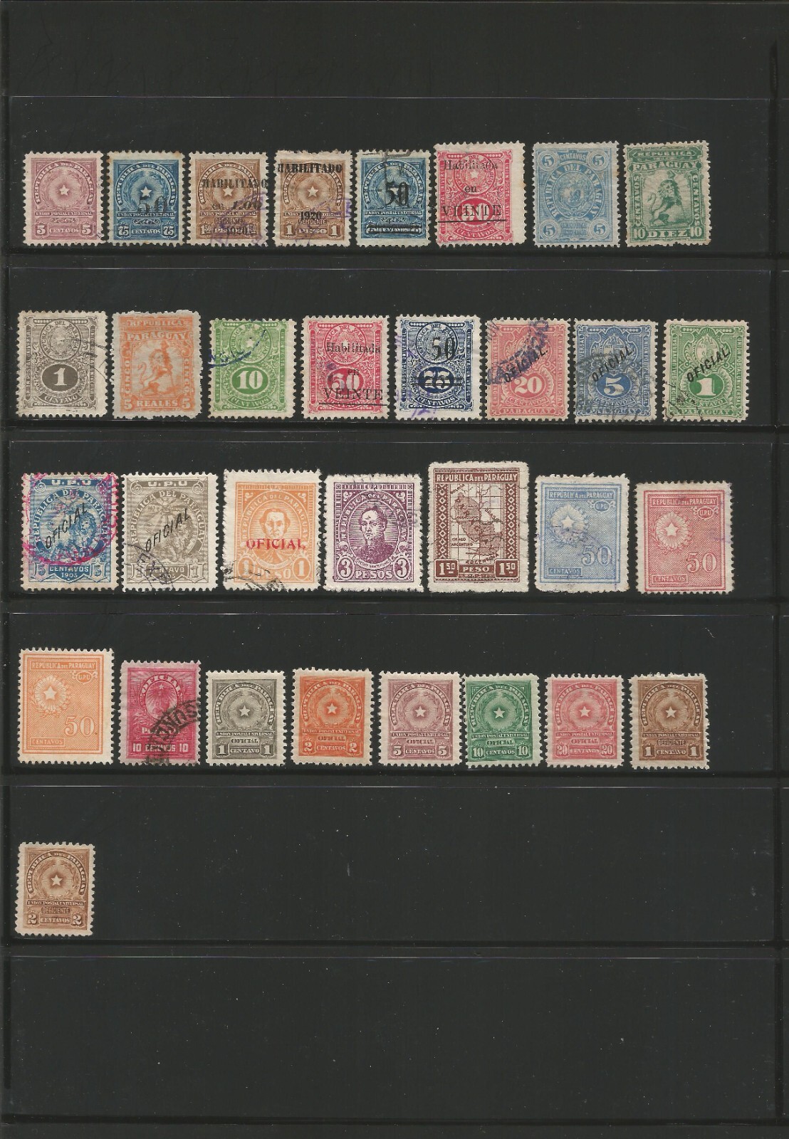 Paraguay old collection from 1879 officials telegraph MNG-MH-U