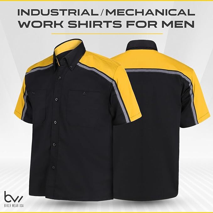 Men's Mechanical Industrial Work Shirt with Reflective Lining