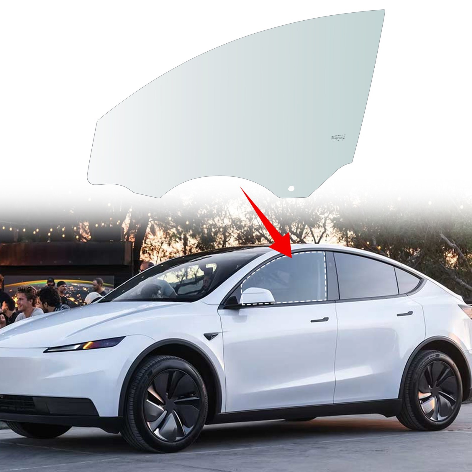 Fits 2020-2025 Tesla Model Y Driver Left Side Front Door Window Glass Tempered