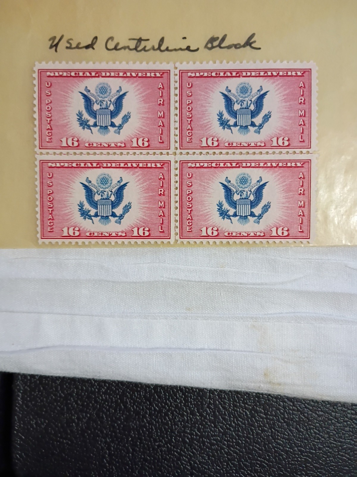 US Scott #CE2 Great Seal Used- Center Line Block of 4. Perfect