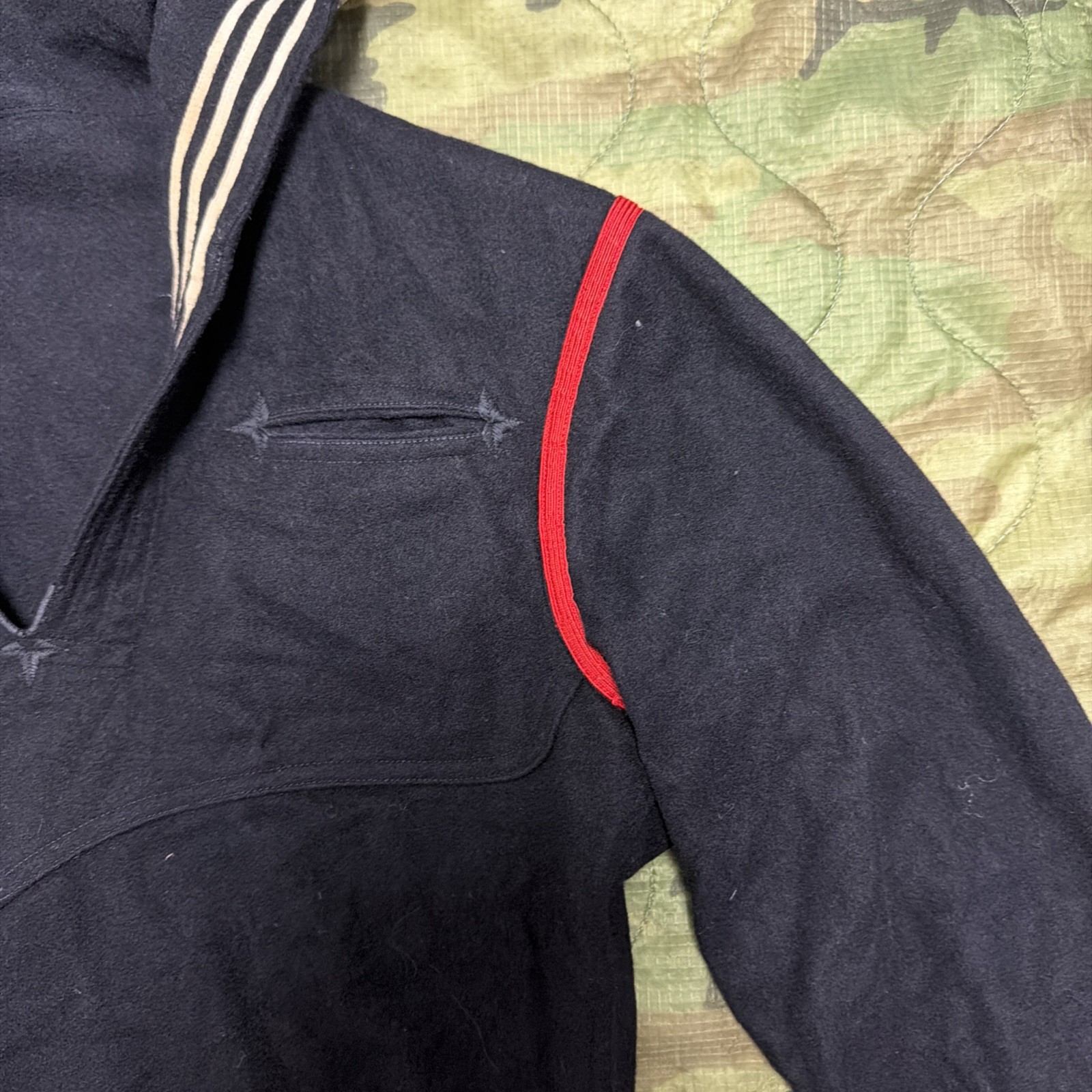 Vintage WW2 38S Navy Shirt Naval Clothing Factory Crackerjack Uniform Sailor K34