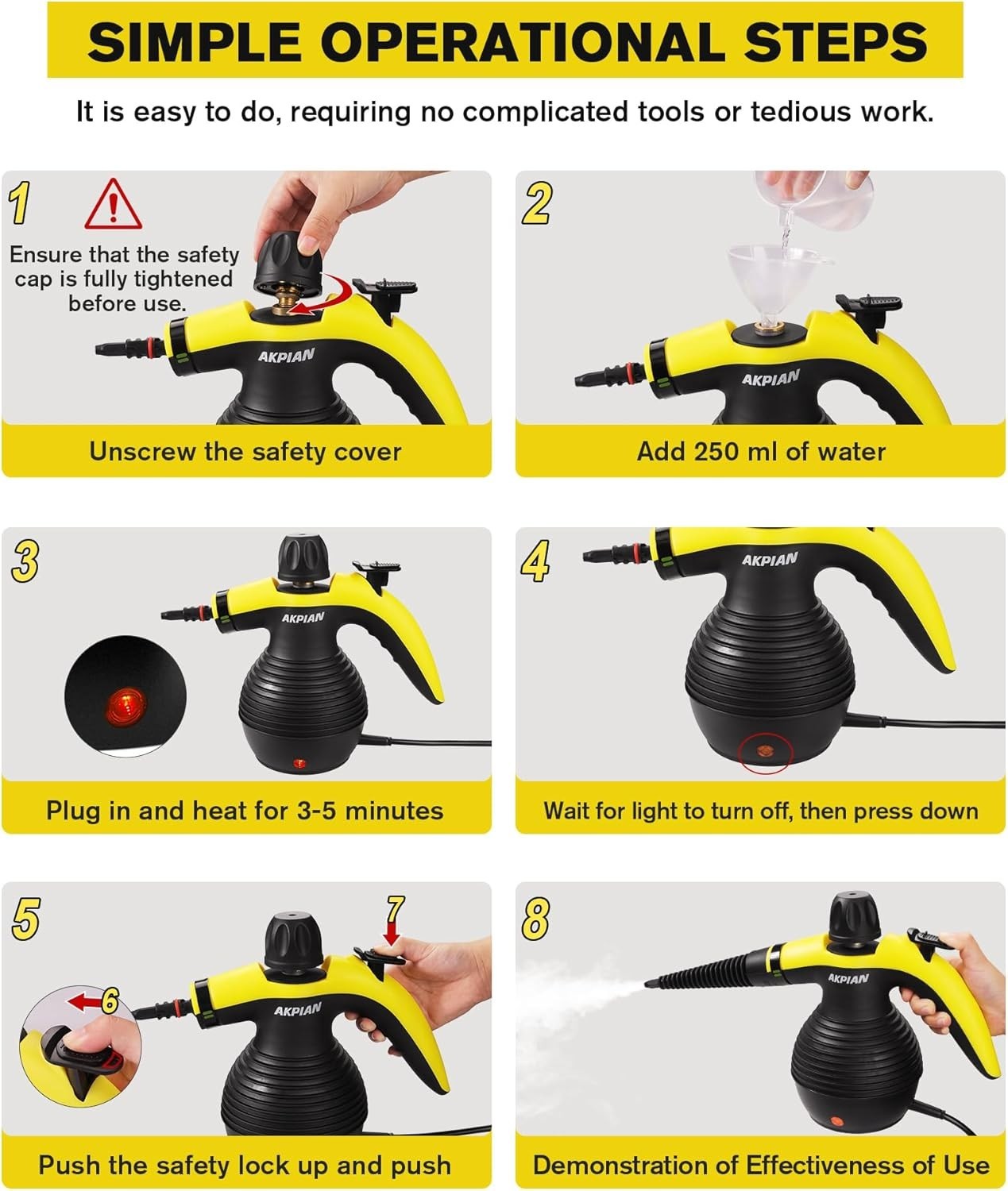 Handheld Steam Cleaner, Steamer for Cleaning, Multipurpose Portable Steam Cleane