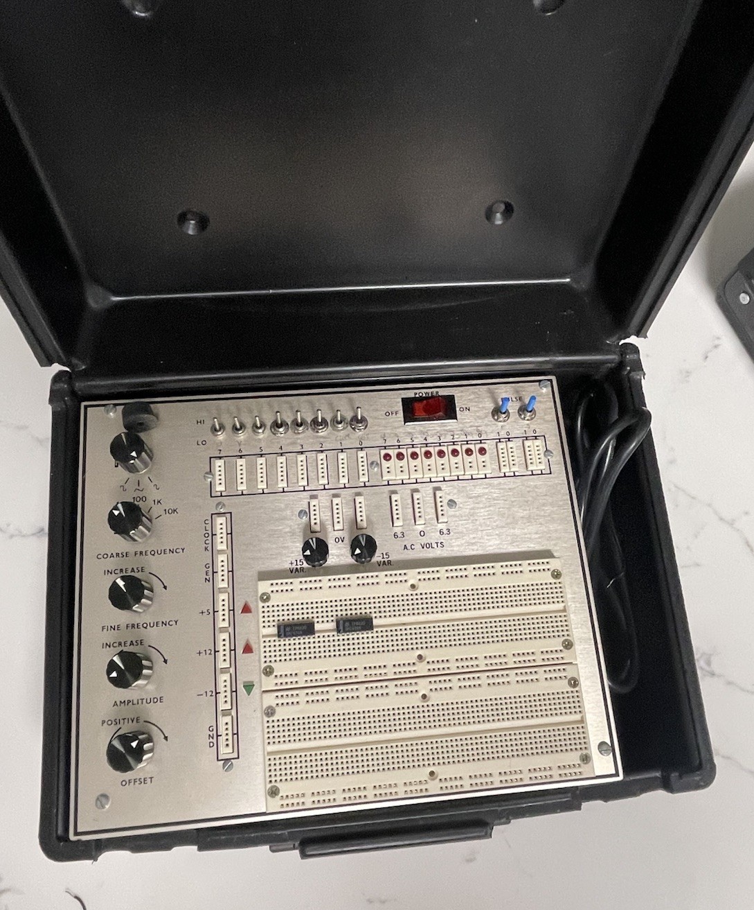 Vintage Digital & Analog Breadboard Trainer w/ Case Lab Electronics Test Unit