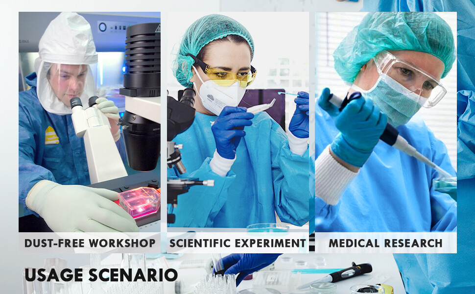 Pack of 10 Disposable Lab Coat Blue SMS with Pockets Adult Knitted Collar Cuffs