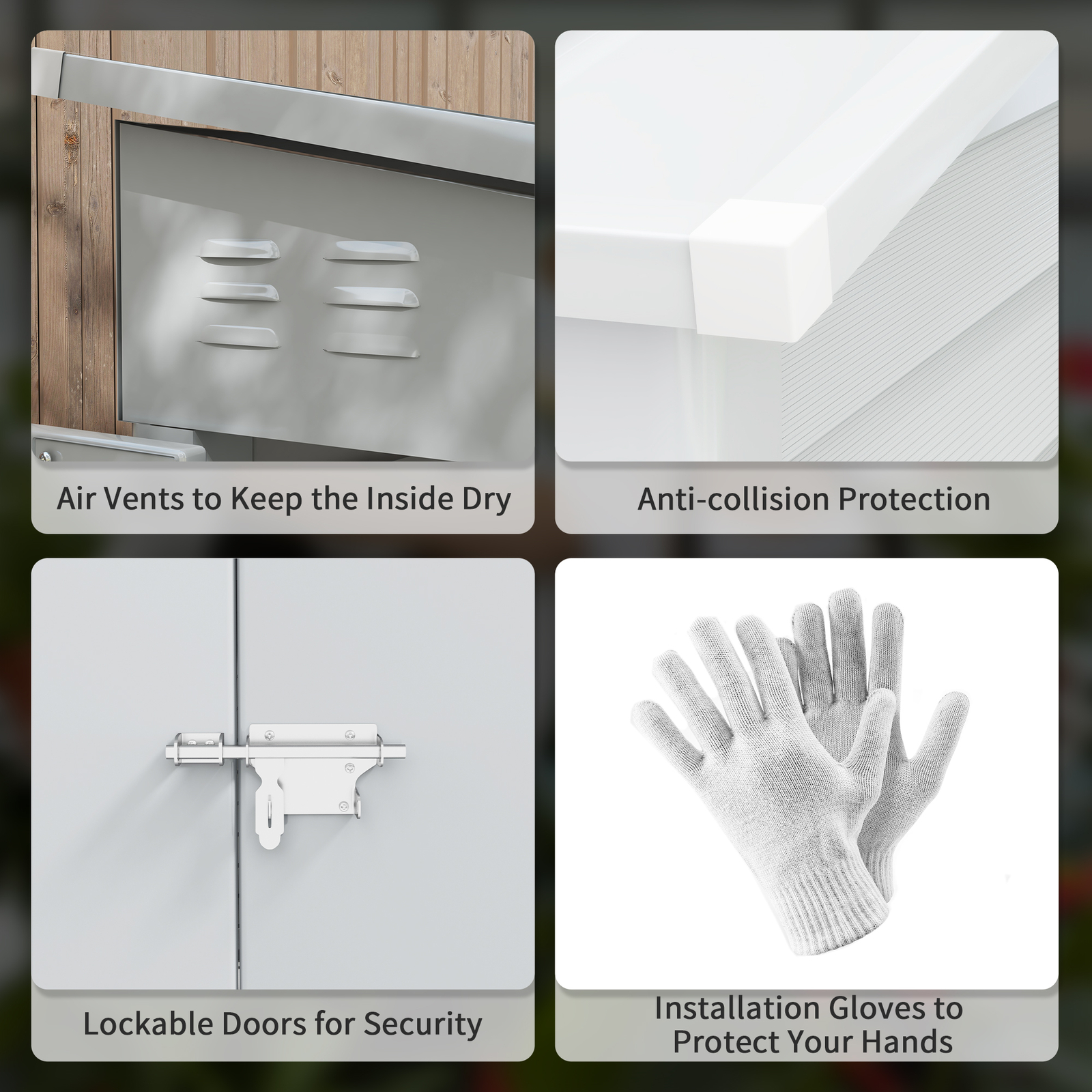 Outdoor Storage Shed Lean to Shed with Foundation Lockable Doors for Patio Lawn