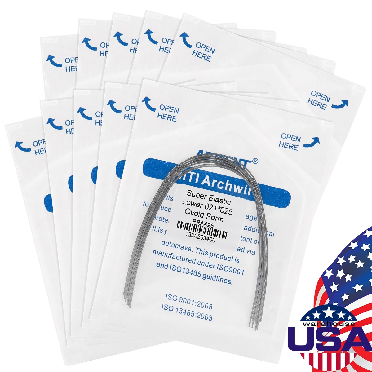 Dental Ortho Wires Alambre arqueado Super Elastic Niti Rectangular Ovoid Form