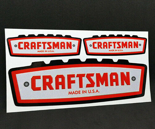 1960's CRAFTSMAN TOOLS x 3 Vintage Style DECAL, 6" Vinyl STICKER