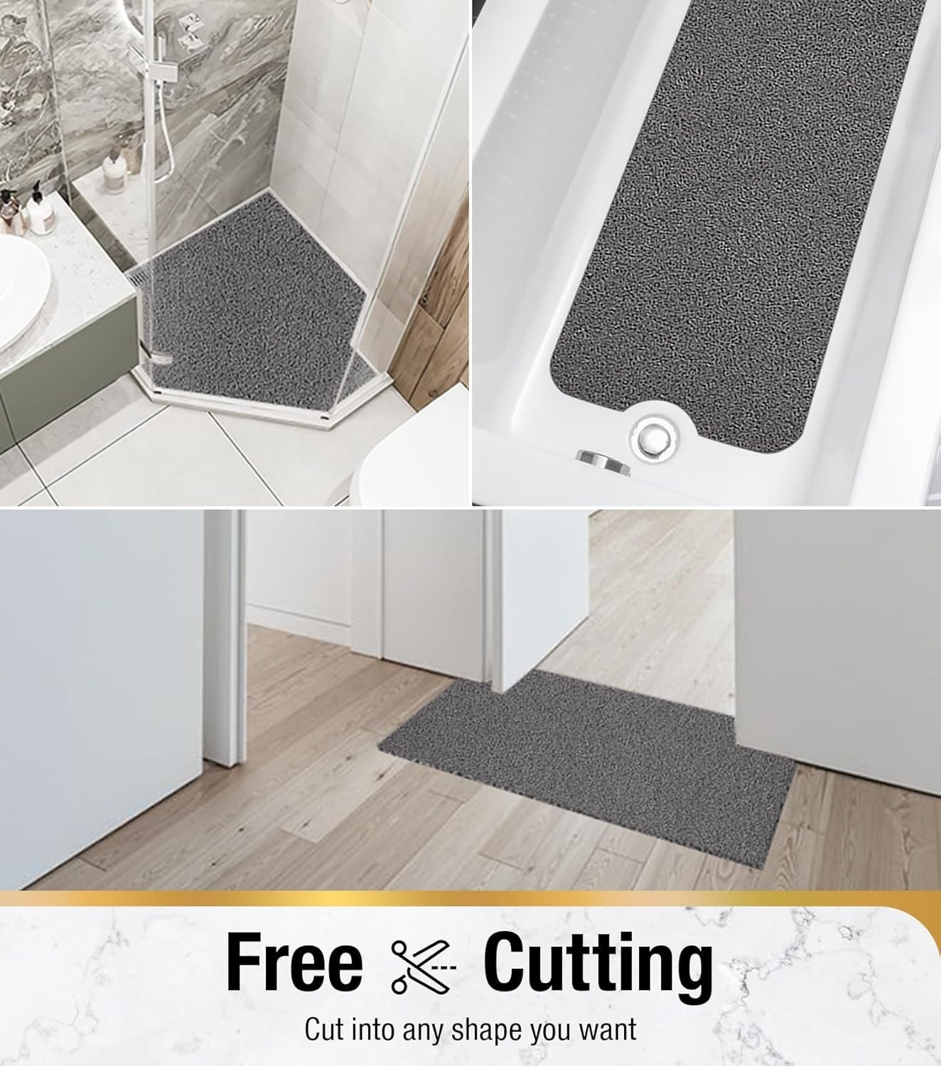 Soft Textured Shower Mat Non Slip Anti Mould for Inside Shower & Bathtub Mats...