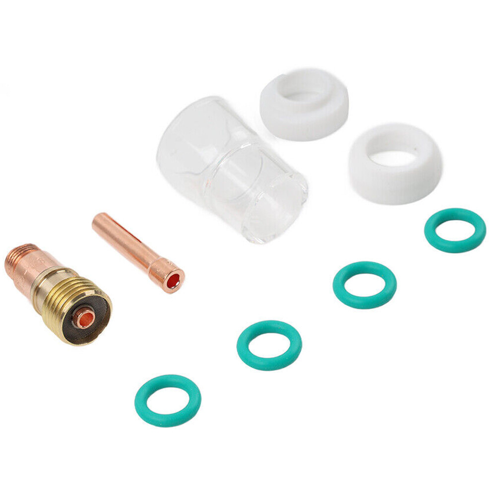 8x TIG Welding Stubby Gas Lens #12 Pyrex Cup Kit For Tig WP-17/18/26 3/32