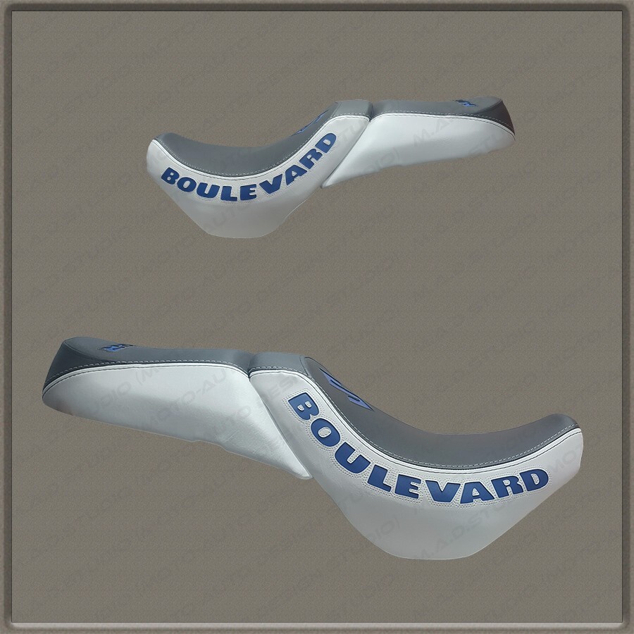 CUSTOM Design (Black-White+Blue) Seat Cover Suzuki BOULEWARD M109R 2006+