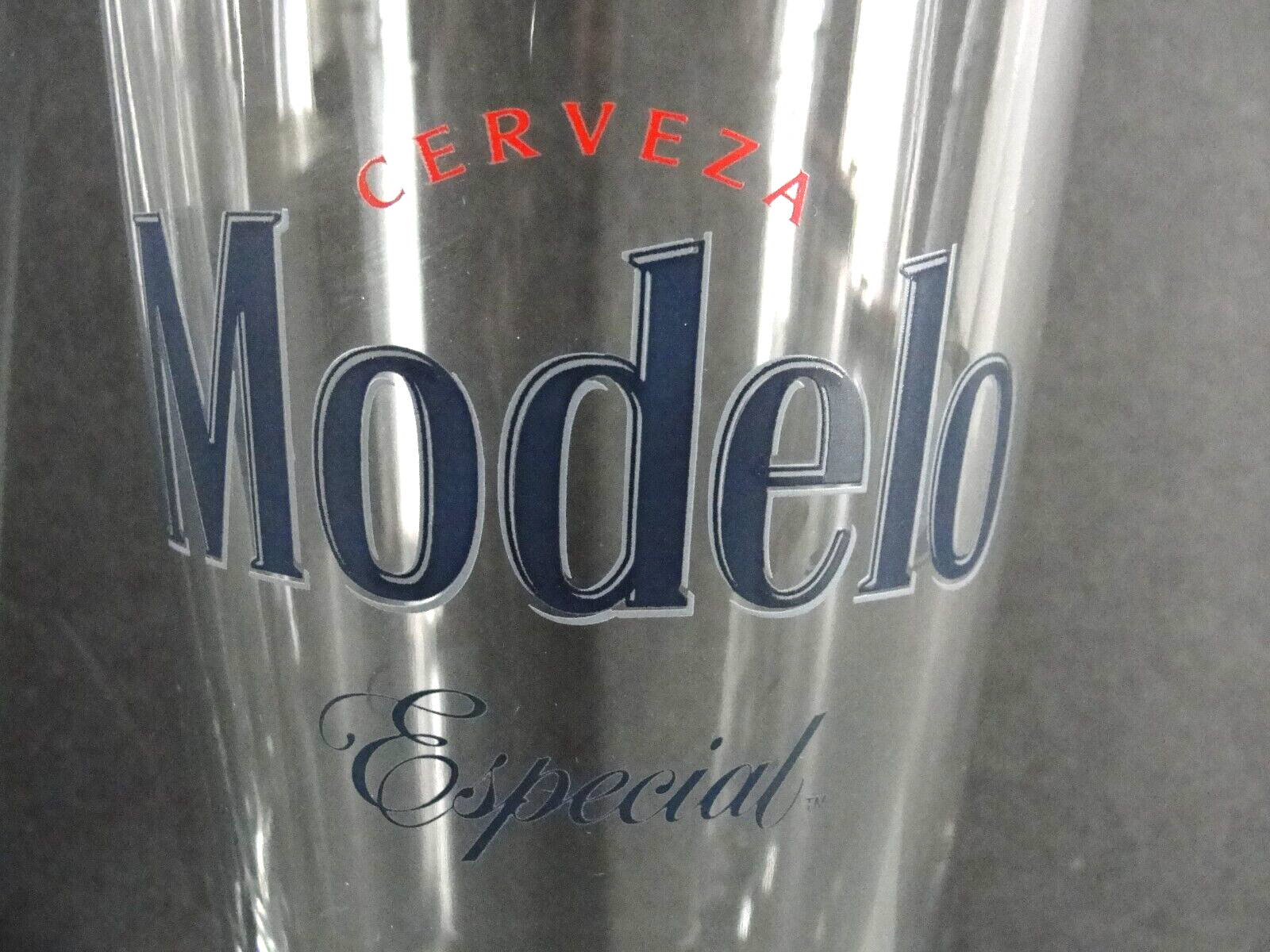 MODELO ESPECIAL CERVEZA BEER 16oz PINT GLASS TUMBLER GOLD RIM BAR MANCAVE NEW