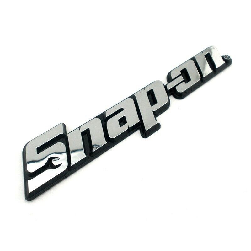 2PCs SNAP-ON TOOL BOX LOGO EMBLEM Chrome Silver Badge Decal 8" INCH LONG - NEW