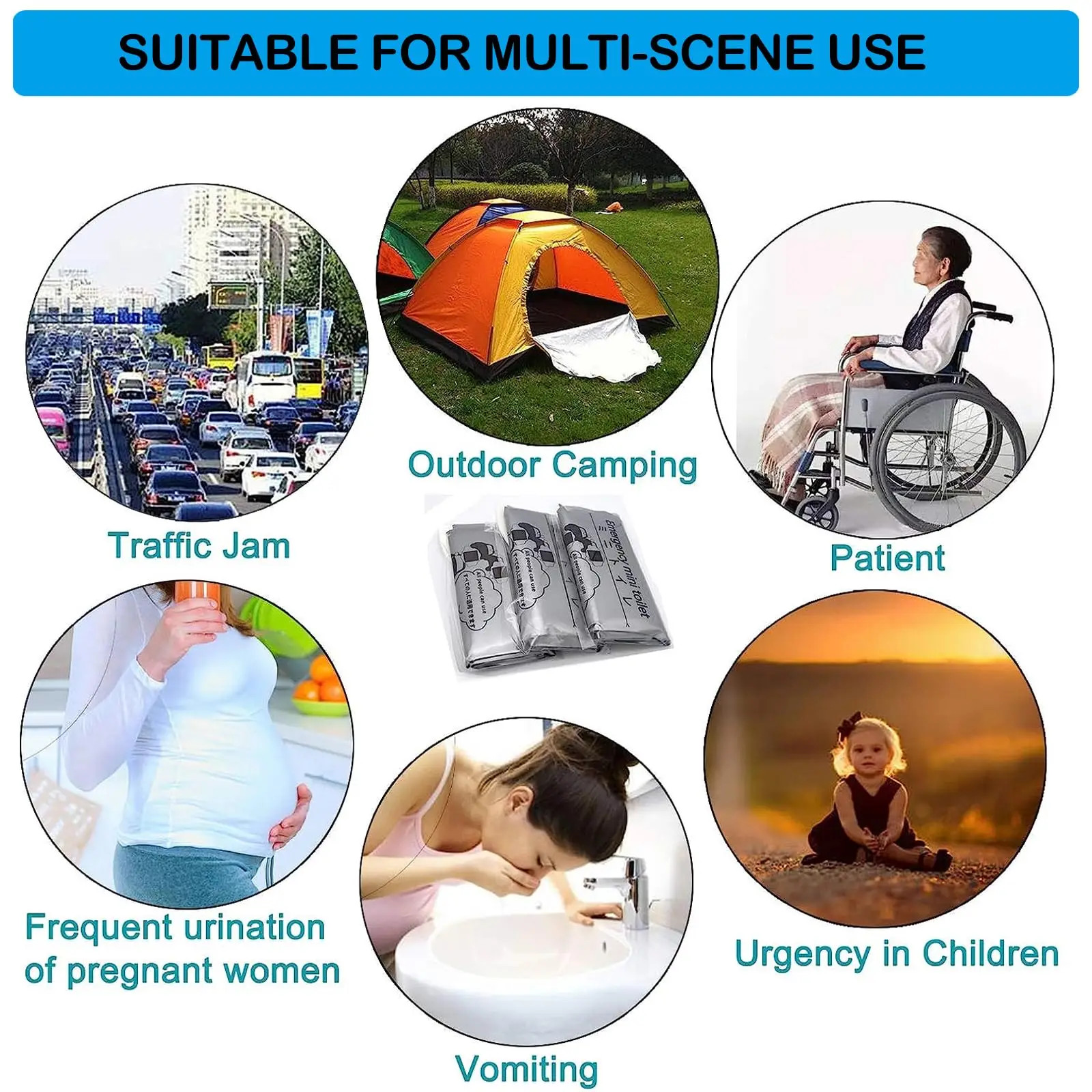 32 PCS Disposable Emergency Urinal Bag,Travel Pee Portable Camping Pee Bags