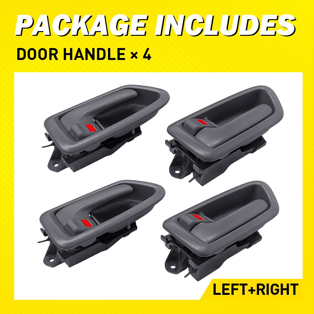 4PCS Interior Inside Inner Door Handle Full Set For Toyota Camry 1997-2001 Gray