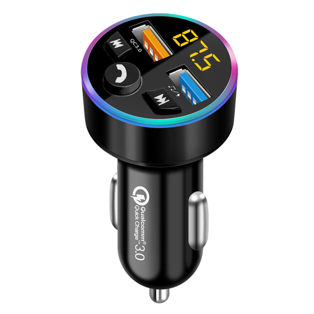 Cigarette Lighter Car Bluetooth FM Transmitter Radio Adapter 2 USB Charger
