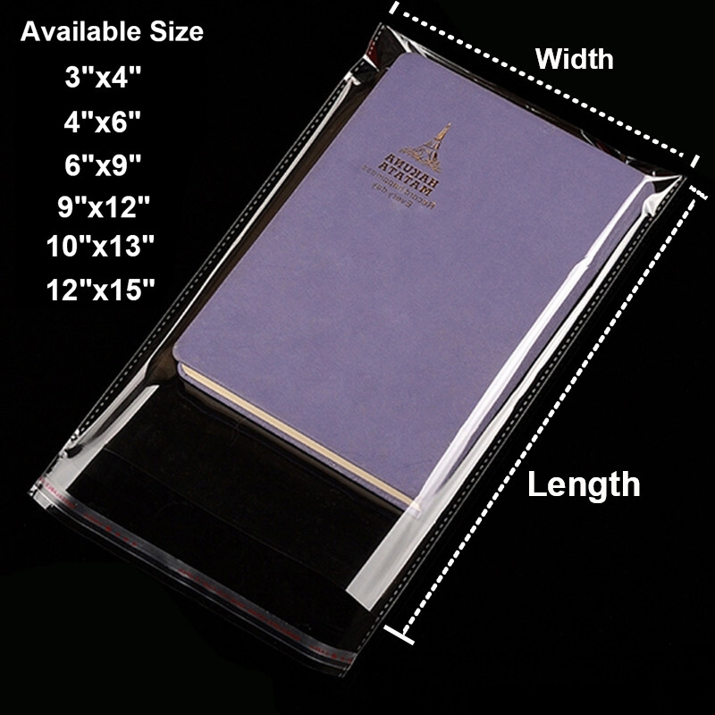 100-1000 Clear Poly Bags OPP Cellophane Plastic Cello Bag Self Adhesive Any Size