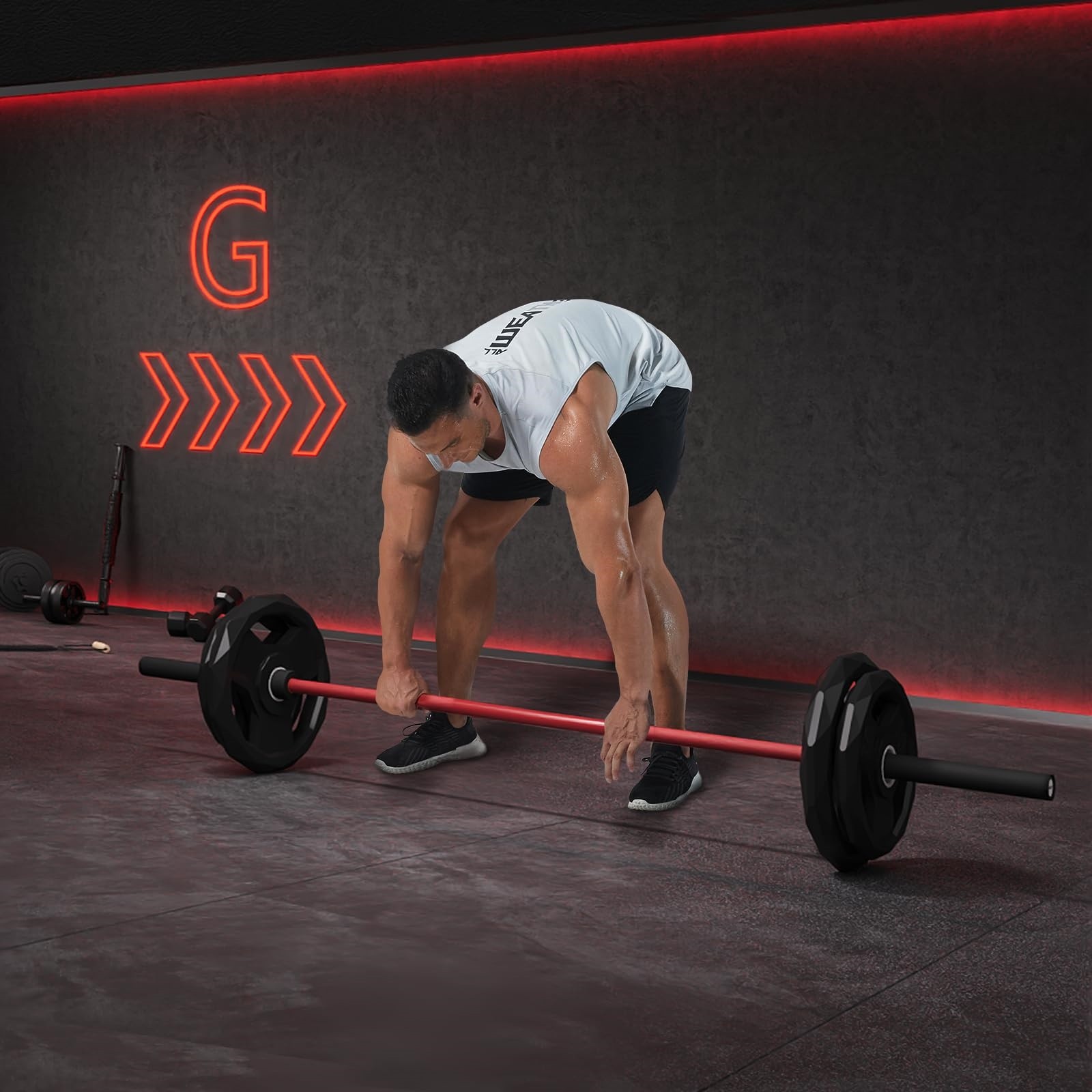 7FT Olympic Barbell, Weight Bar For Weightlifting and Powerlifting 45lb New