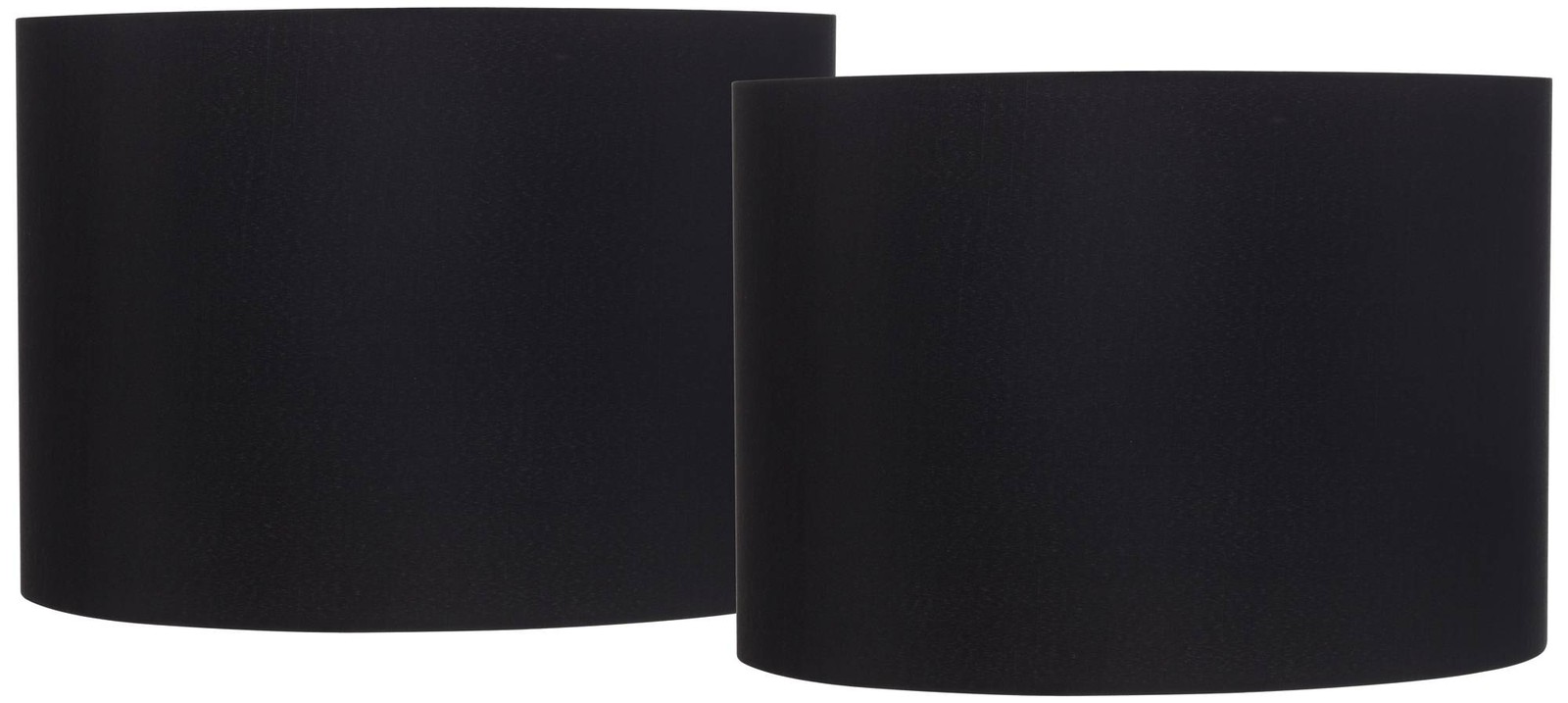 Springcrest Black Fabric Set of 2 Drum Lamp Shades 16x16x11 (Spider)