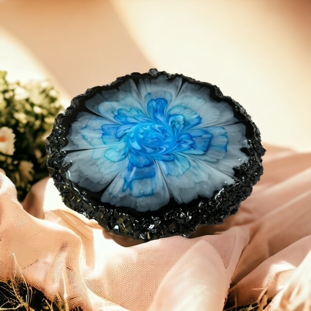 Sm 3 oz Volume Silicone Crystal Edged Tapered Coaster Mold