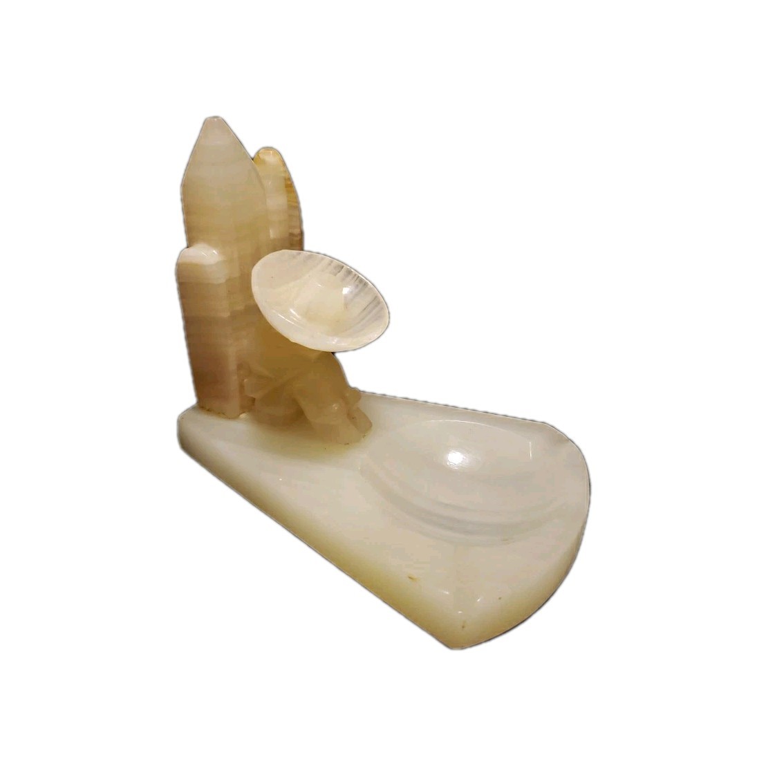 Vtg Onyx Stone Sleeping Mexican Cactus Figure Trinket Decor