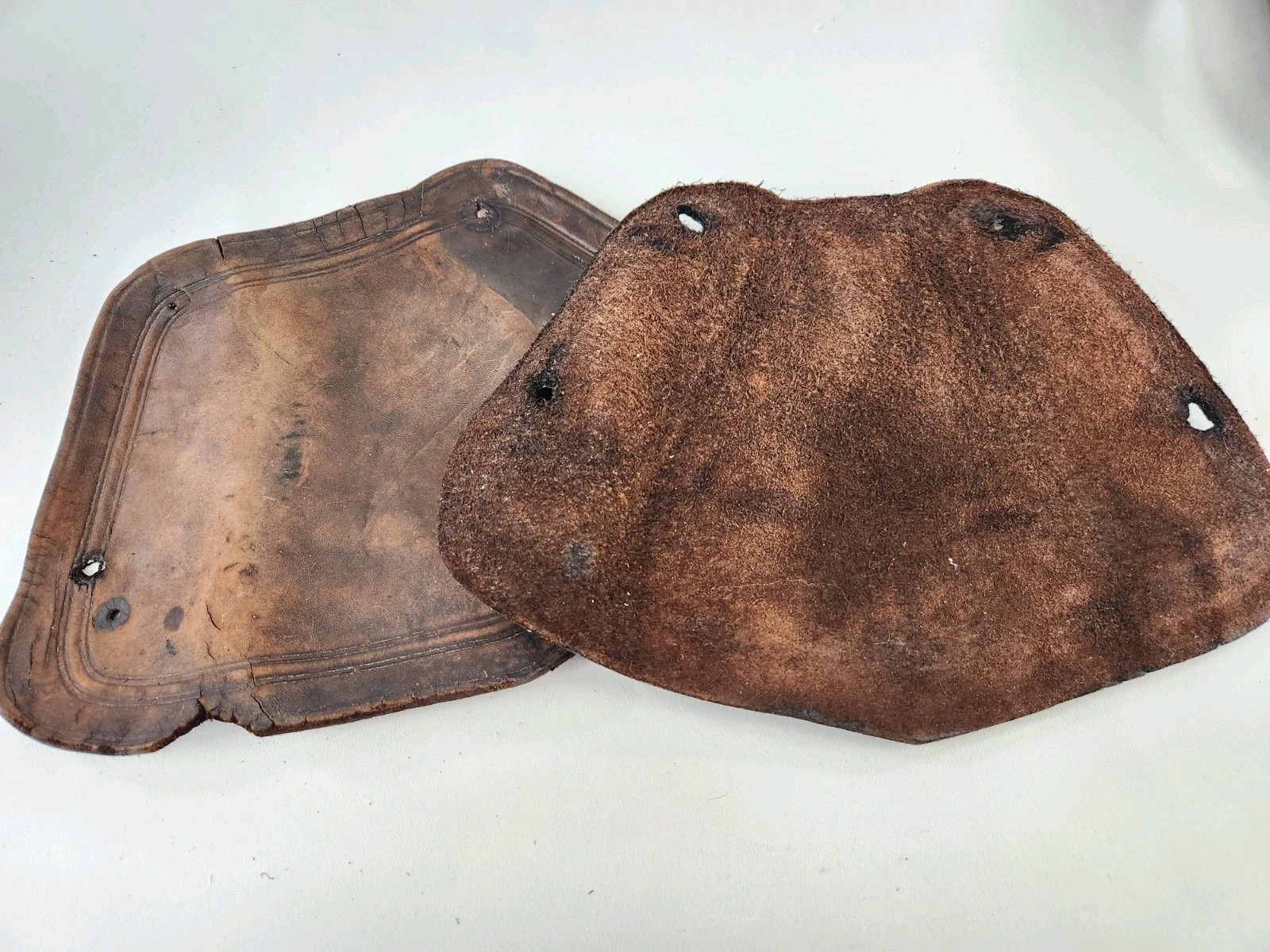 Antique Wooden Stirrups & Leather Tapaderos Boot Cover Hand Carved Horse Saddle