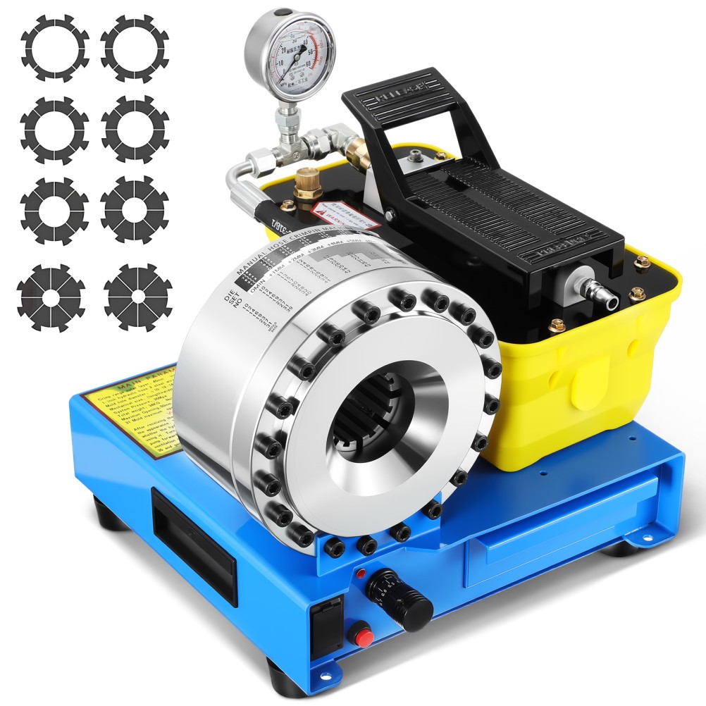 Pneumatic Hydraulic Hose Crimper High Pressure Hose Clamping Machine 40Mpa 8 Die