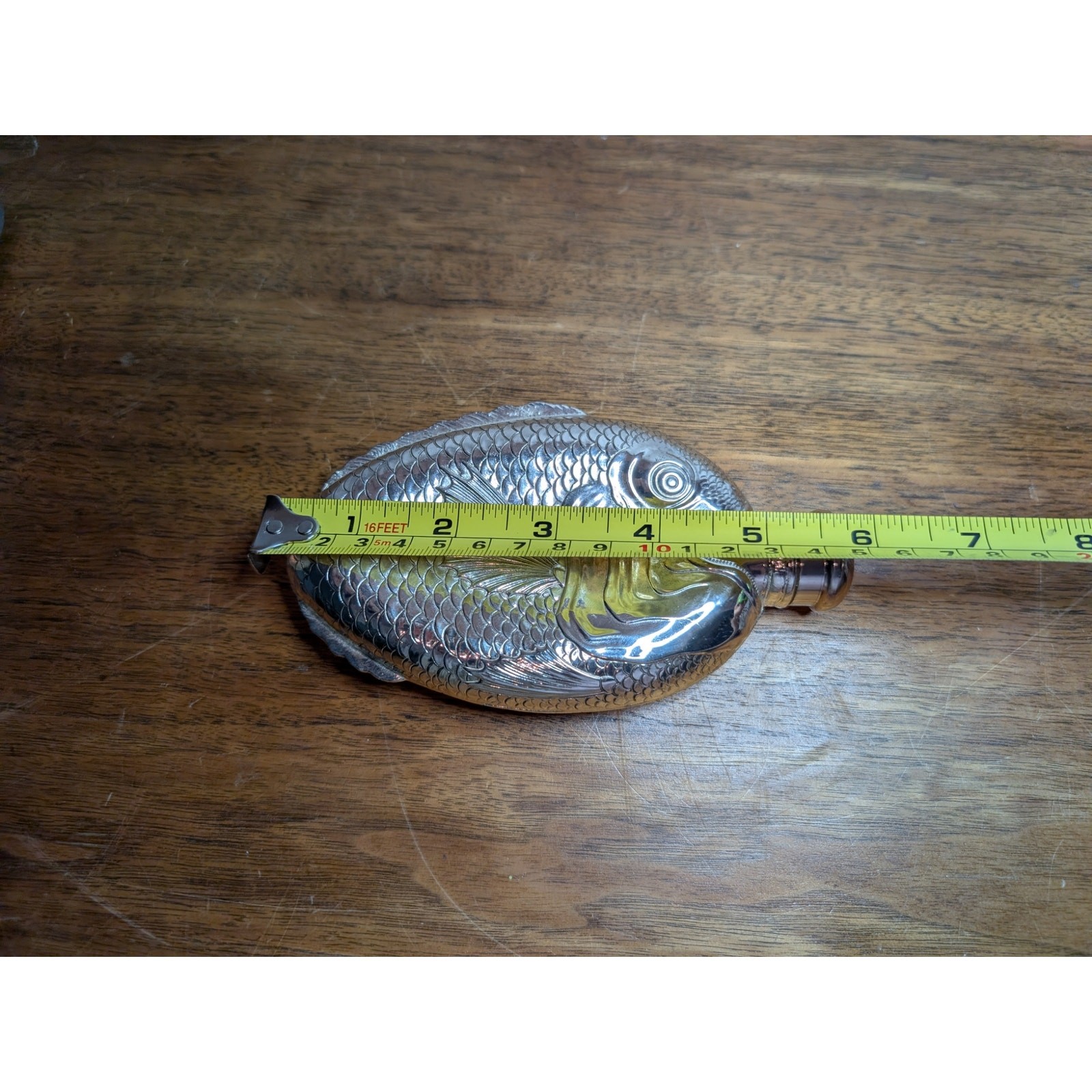 Vintage TOWLE Silverplate Fish Liquor Flask 6"