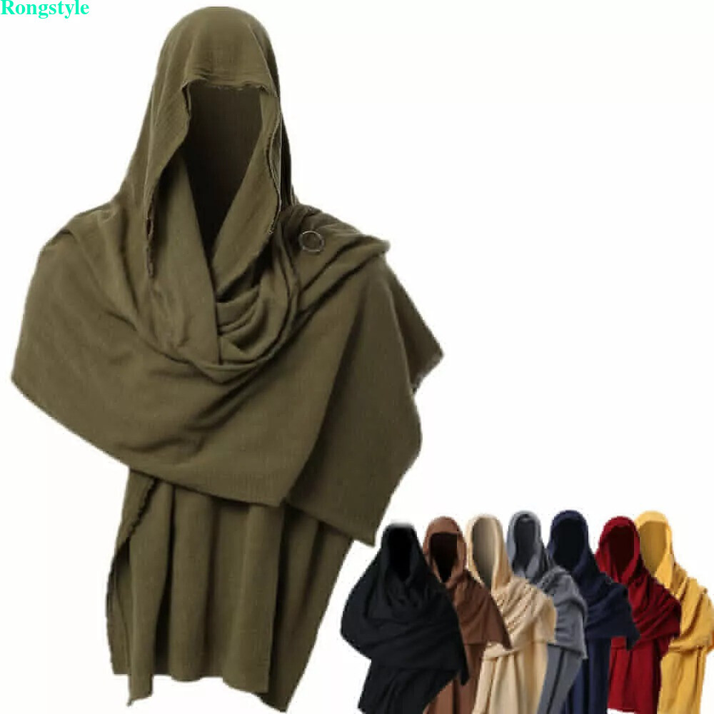 Medieval Men Shawl Renaissance Shaman Elven Ranger Cowl Pirate Belt Warrior Sash