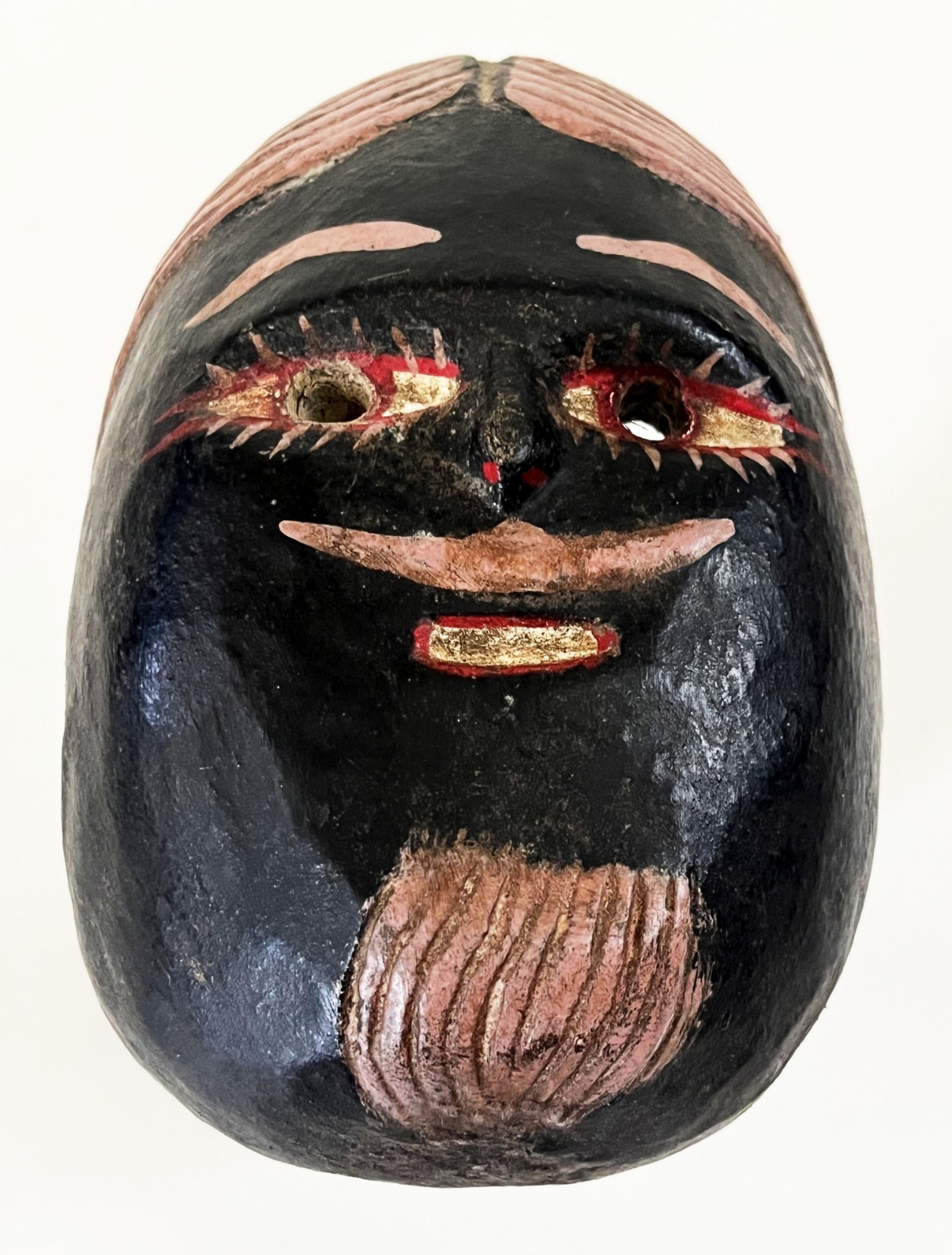 OLD MEXICAN HIDALGO JUANEGRO CUANEGRO JUAN NEGRO FOLK ART HAND CARVED DANCE MASK