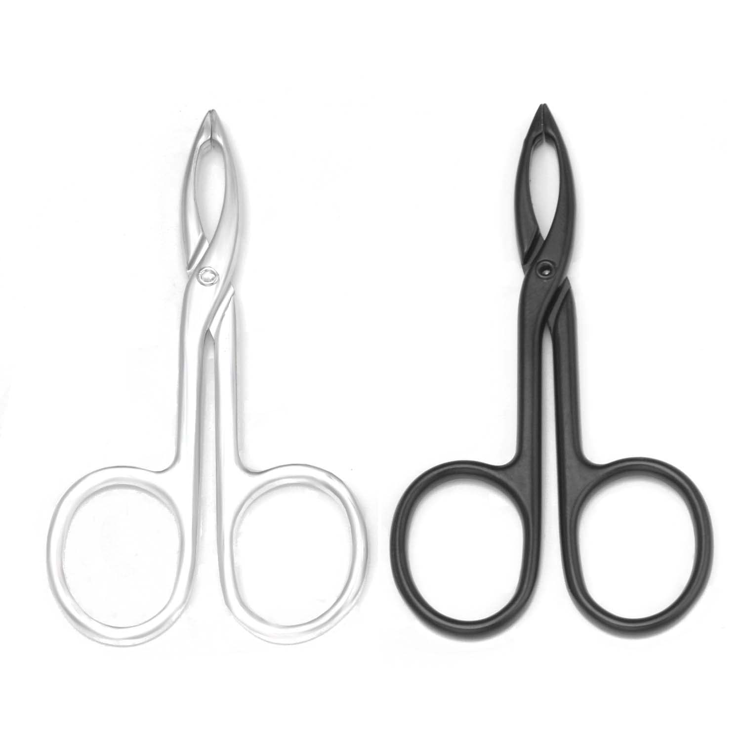 2 Pieces Tweezers Scissor Handle Straight Tip Scissor Shaped Eyebrows Tweezer...
