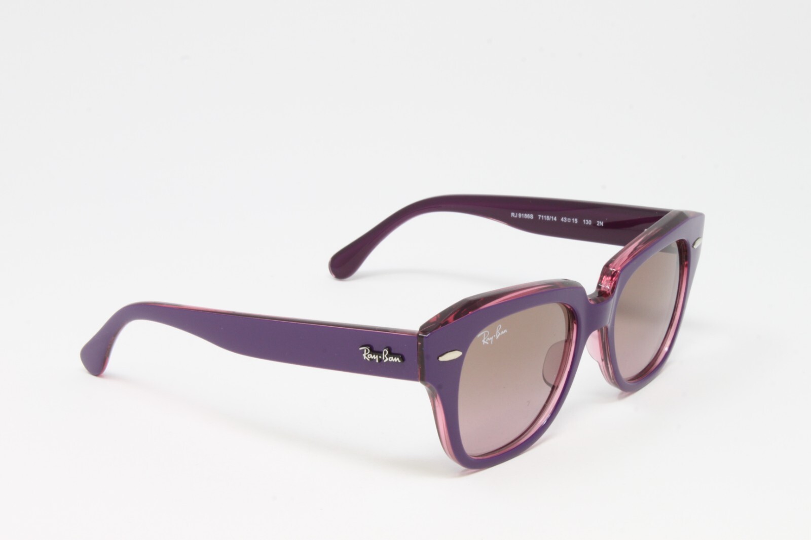 Ray Ban Junior Sunglasses State Street RJ9186S 711814 Violet on Pink Transparent