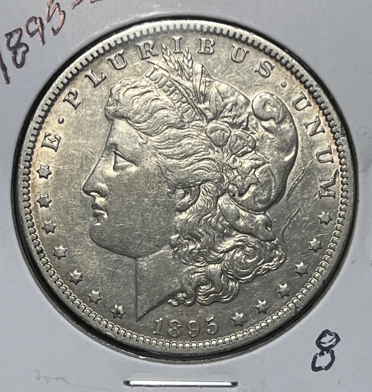 1895-O MORGAN SILVER DOLLAR, XF DETAILS