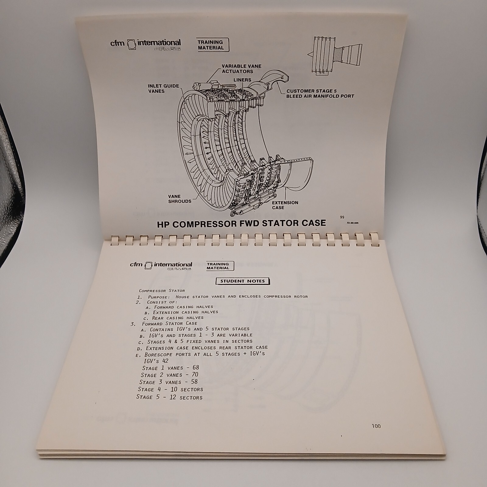 Vintage CFM International CFM56 Turbofan Engine Basic Students Notebook Manual