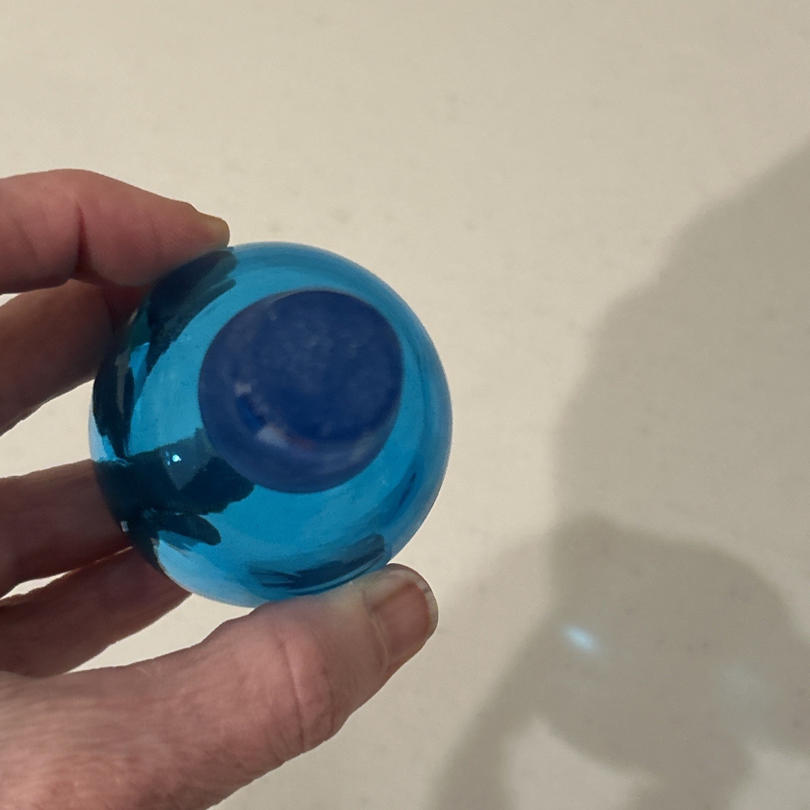 Gorgeous MCM Mid Century BLENKO Decanter 636s BLUE CRACKLE Turquoise Art Glass