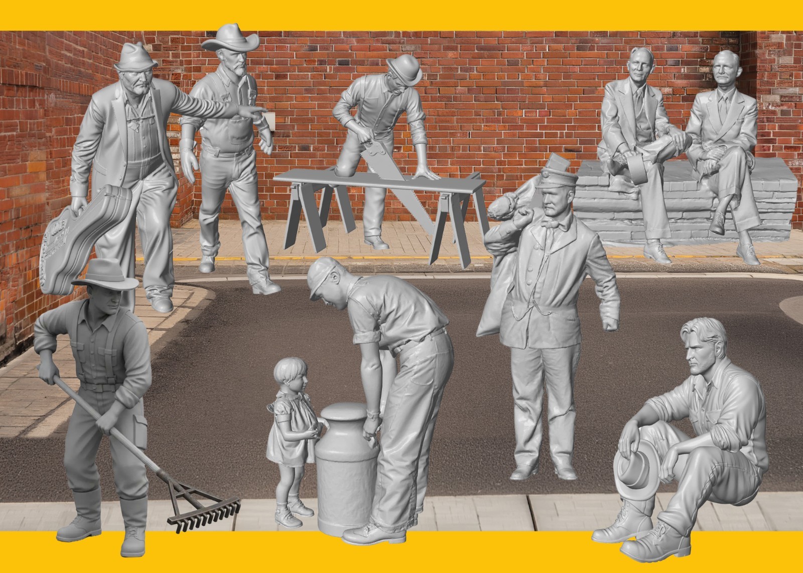 THE LATEST O SCALE EVERYDAY FIGURES (BATCH E)  1/48 RESIN